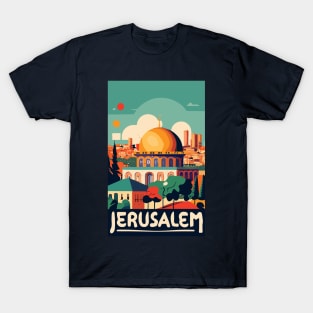 A Vintage Travel Art of Jerusalem - Israel T-Shirt